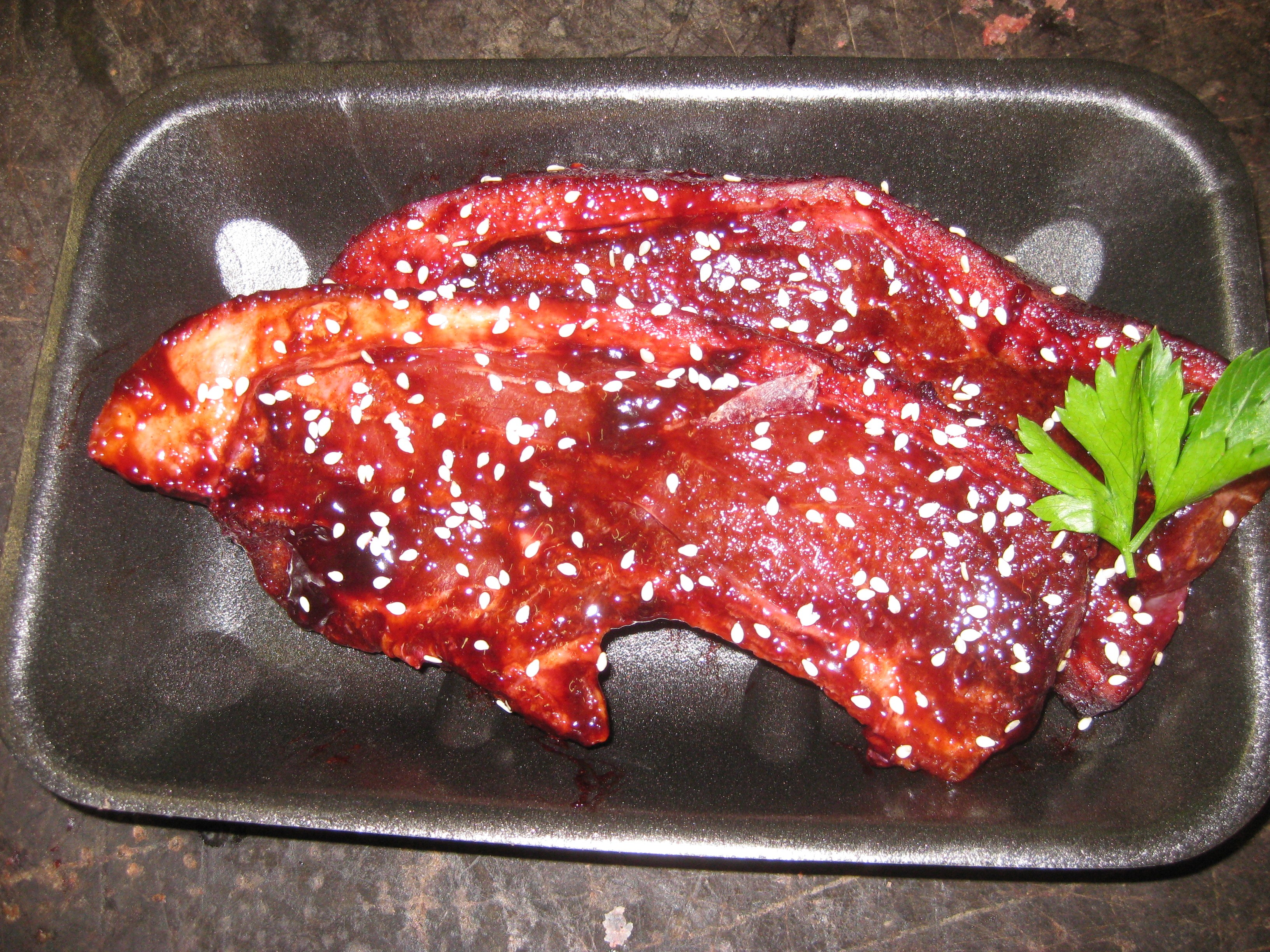 Bbq pork plum chops